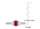 Ruby and Diamond 14K White Gold Ring 1.05ctw