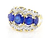 Blue Cobalt Spinel Rhodium & 24K Yellow Gold Over Palladium Sterling Silver Two-Tone Ring 5.57ctw