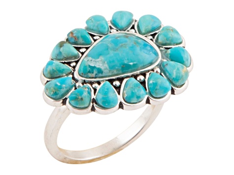 Barse Jewelry Durango Blue Turquoise Multi-Stone Silver Ring
