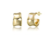 14K Gold Plated over Brass Waterfall Free Form Chunky C-Hoop Earrings