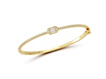 Rachel Zoe 14K Yellow Gold Over Sterling Silver Cubic Zirconia Illusion Bangle Bracelet