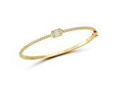 Rachel Zoe 14K Yellow Gold Over Sterling Silver Cubic Zirconia Illusion Bangle Bracelet