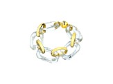 14K Yellow Gold Over Sterling Silver Clear Rectangle Acrylic Bracelet