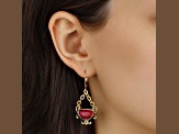 Gold Tone Half Moon Drop Leverback Earring