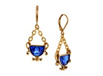 Gold Tone Half Moon Drop Leverback Earring