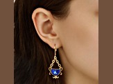 Gold Tone Half Moon Drop Leverback Earring