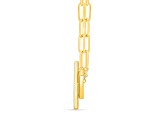 White Diamond 14K Yellow Gold Over Sterling Silver Paperclip Lariat Necklace 0.10ctw