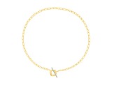 White Diamond 14K Yellow Gold Over Sterling Silver Paperclip Lariat Necklace 0.10ctw