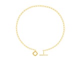 White Diamond 14K Yellow Gold Over Sterling Silver Paperclip Lariat Necklace 0.10ctw