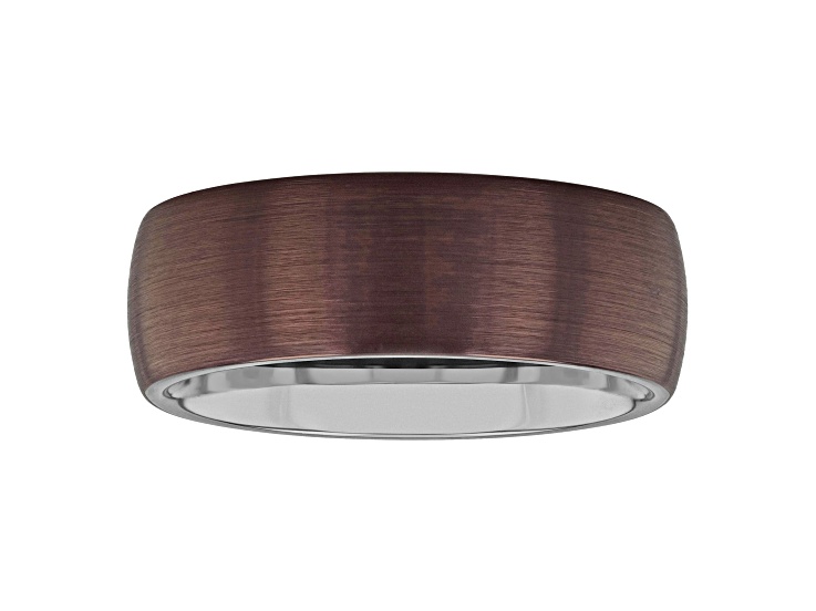 Tungsten Comfortâ„¢ Tungsten Bronze Domed Brushed Finish Band