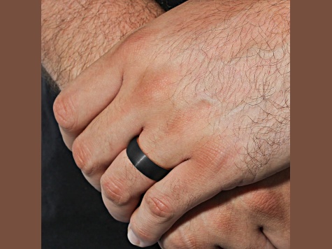 Tungsten Comfort™ Tungsten Black Ion Plated Outside and Rose Ion Plated Inside Band