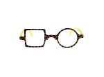 Yellow circle and square reading glasses