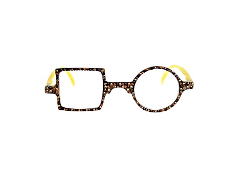Yellow circle and square reading glasses