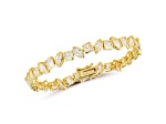 Rachel Zoe 14K Yellow Gold Over Sterling Silver Mixed Shape Cubic Zirconia Tennis Bracelet