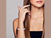 Rachel Zoe Rhodium Over Sterling Silver Mixed Shape Cubic Zirconia Tennis Bracelet
