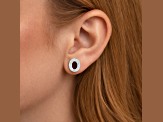Red Ruby and White Diamond 14K Yellow Gold Stud Earrings