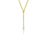 White Freshwater Pearl, 14K Gold Plated over Sterling Silver Y-Style Necklace