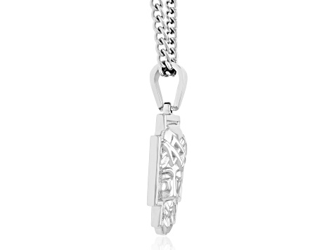 Stainless Steel Jesus Head Cross Pendant With Chain