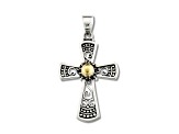 Silver Treasures by Samuel B. Sterling Silver with 18K Yellow Gold Cross Pendant