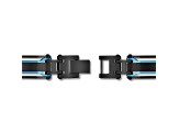 Ion-Plated Black and Blue Stainless Steel Link Bracelet