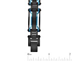 Ion-Plated Black and Blue Stainless Steel Link Bracelet