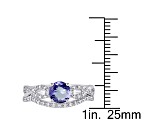 Tanzanite and Diamond 10k White Gold Ring 1.14ctw