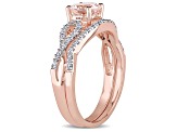 Morganite and Diamond 10K Rose Gold Ring 0.99ctw