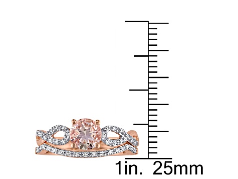 Morganite and Diamond 10K Rose Gold Ring 0.99ctw