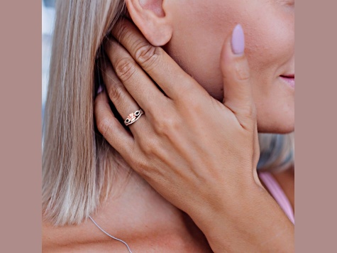 Morganite and Diamond 10K Rose Gold Ring 0.99ctw