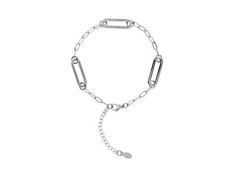 Sophisticated Steel Adjustable Paperclip Link Anklet