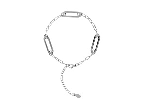 Sophisticated Steel Adjustable Paperclip Link Anklet