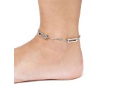 Sophisticated Steel Adjustable Paperclip Link Anklet