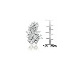 Clear Marquise Cubic Zirconia, Rhodium Plated over Sterling Silver Cluster Earrings