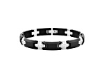 0.12ctw Diamond Two Tone Tungsten and Stainless Steel Link Bracelet