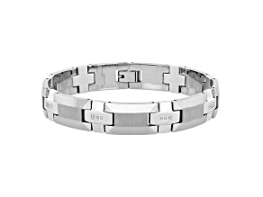 0.12ctw Diamond Tungsten and Stainless Steel High Polish Link Bracelet