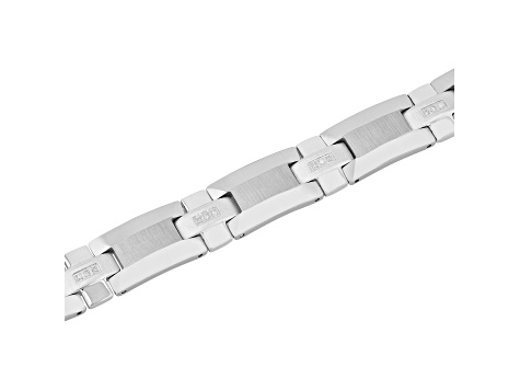 0.12ctw Diamond Tungsten and Stainless Steel High Polish Link Bracelet
