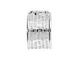 White Cubic Zirconia, Rhodium Plated Over Bronze, Cigar Band Prayer Ring, 0.13 carats