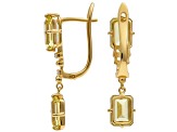 Yellow Citrine Octagon14K Yellow Gold Over Sterling Silver Drop Earrings
