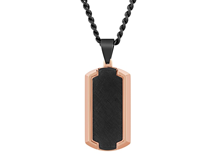 Two-tone Ion-Plated Stainless Steel Dog Tag Pendant