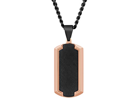 Two-tone Ion-Plated Stainless Steel Dog Tag Pendant