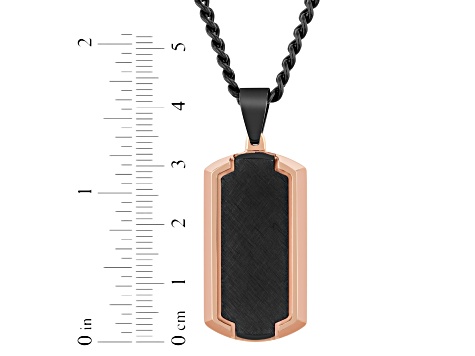 Two-tone Ion-Plated Stainless Steel Dog Tag Pendant