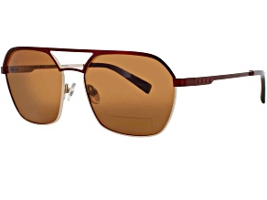 Elton John SHADE 3 Aviator Burgundy Frame / Brown Lenses Sunglasses