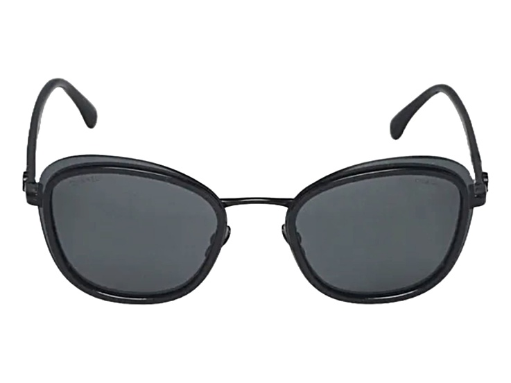 Chanel Black Cat Eye Frame / Smoke Lenses Sunglasses