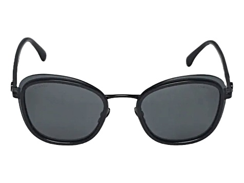 Chanel Black Cat Eye Frame / Smoke Lenses Sunglasses