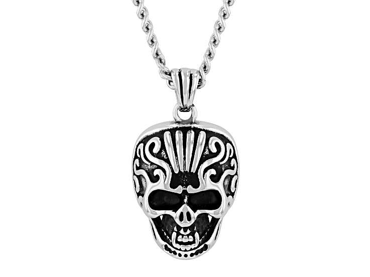 Stainless Steel Skull Pendant With Chain