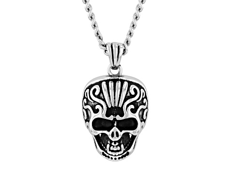 Stainless Steel Skull Pendant With Chain