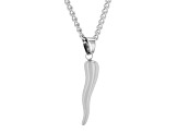 Stainless Steel Cornicello Italian Horn Pendant With Chain