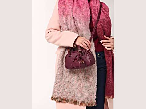 Vallerie Pebble Grain Mini Top Handle Tote, Wine