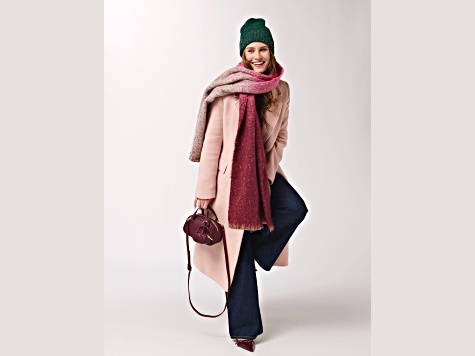Vallerie Pebble Grain Mini Top Handle Tote, Wine