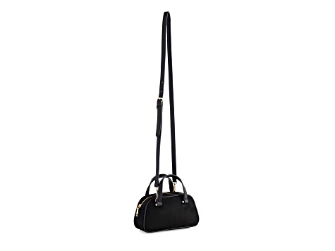 Vallerie Suede Mini Top Handle Tote, Black